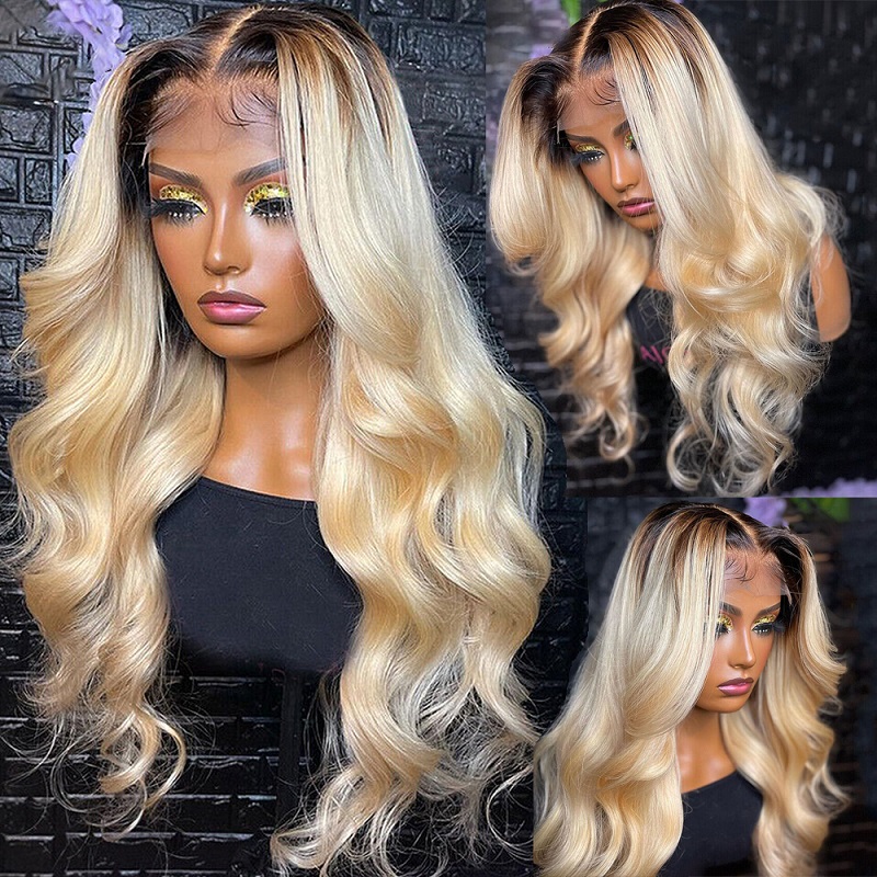 613 Blonde Body Wave Lace Front Wig - 1B 613 Körperwelle Echthaar Perücke 13x6