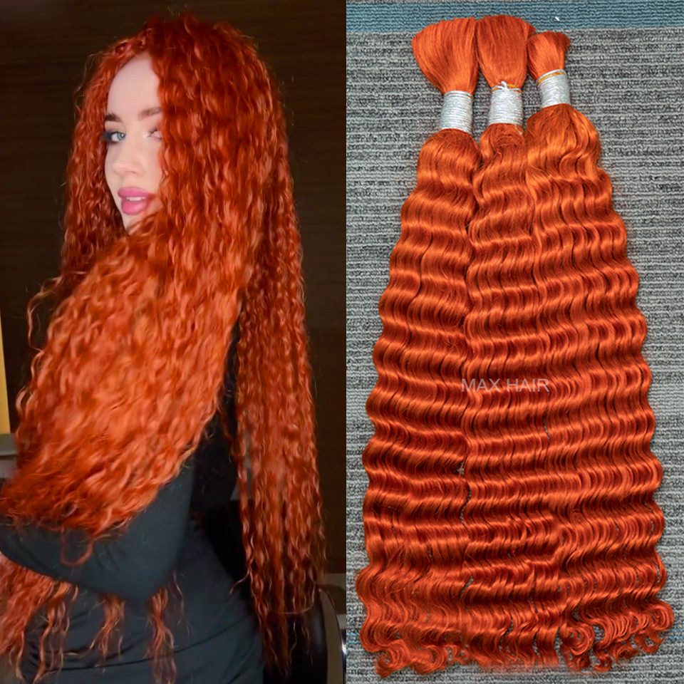 Water Wave Bulk Human Hair For Braiding - Echthaar Bulk Extensions Wasser Deep Wave