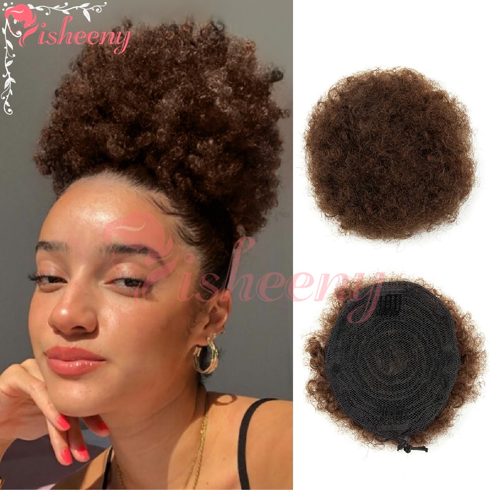 Drawstring Afro Curly Puff Ponytail - Isheeny Kinky Curly Afro Puff Pferdeschwanz