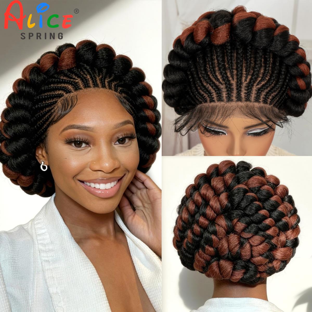 Cornrow geflochtene Perücken,  – Synthetic Braided Wigs For Black Women Bewertung und Preis