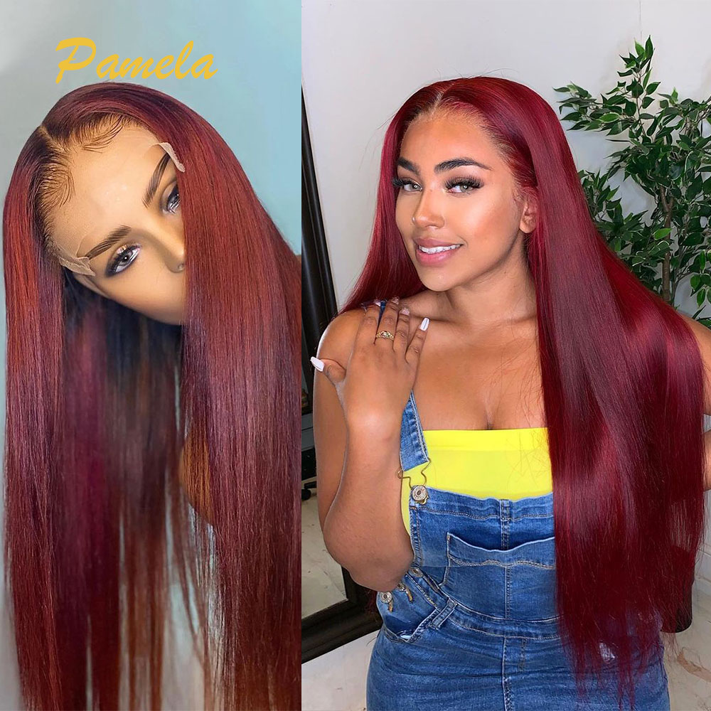 Super doppelt gezogene burgund – Human Hair Wigs Bewertung und Preis