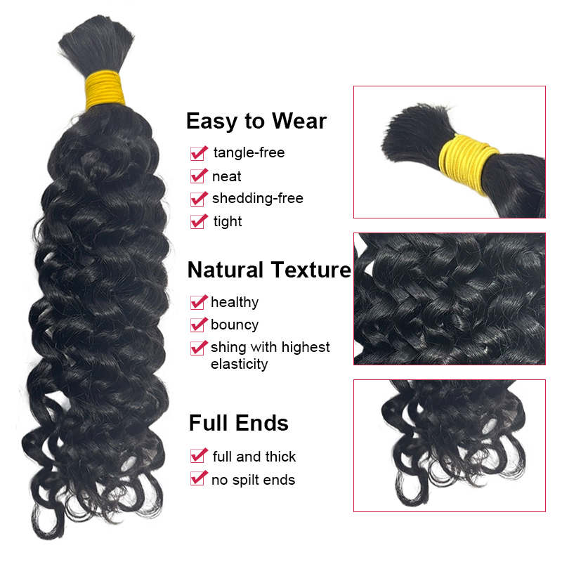 Echthaar zum Flechten für Boho – Water Wave Bulk Human Hair For Braiding Bewertung und Preis