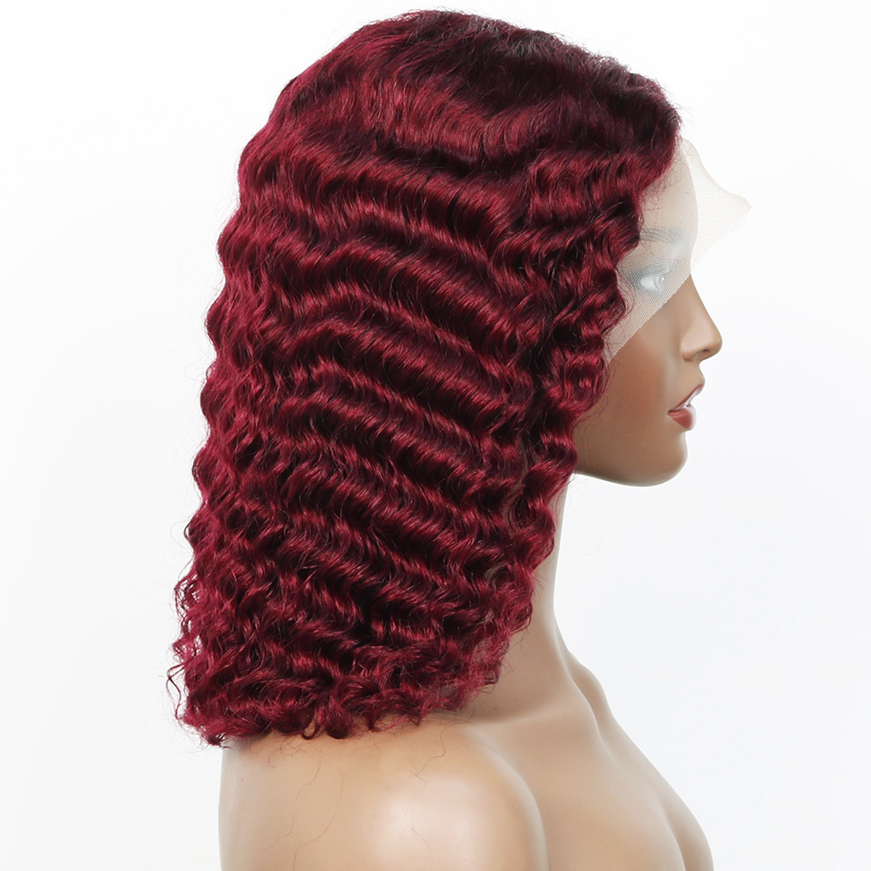 99j Burgunderrote Tiefe Bob-Pe – Glueless Wear And Go Human Hair Wig Bewertung und Preis
