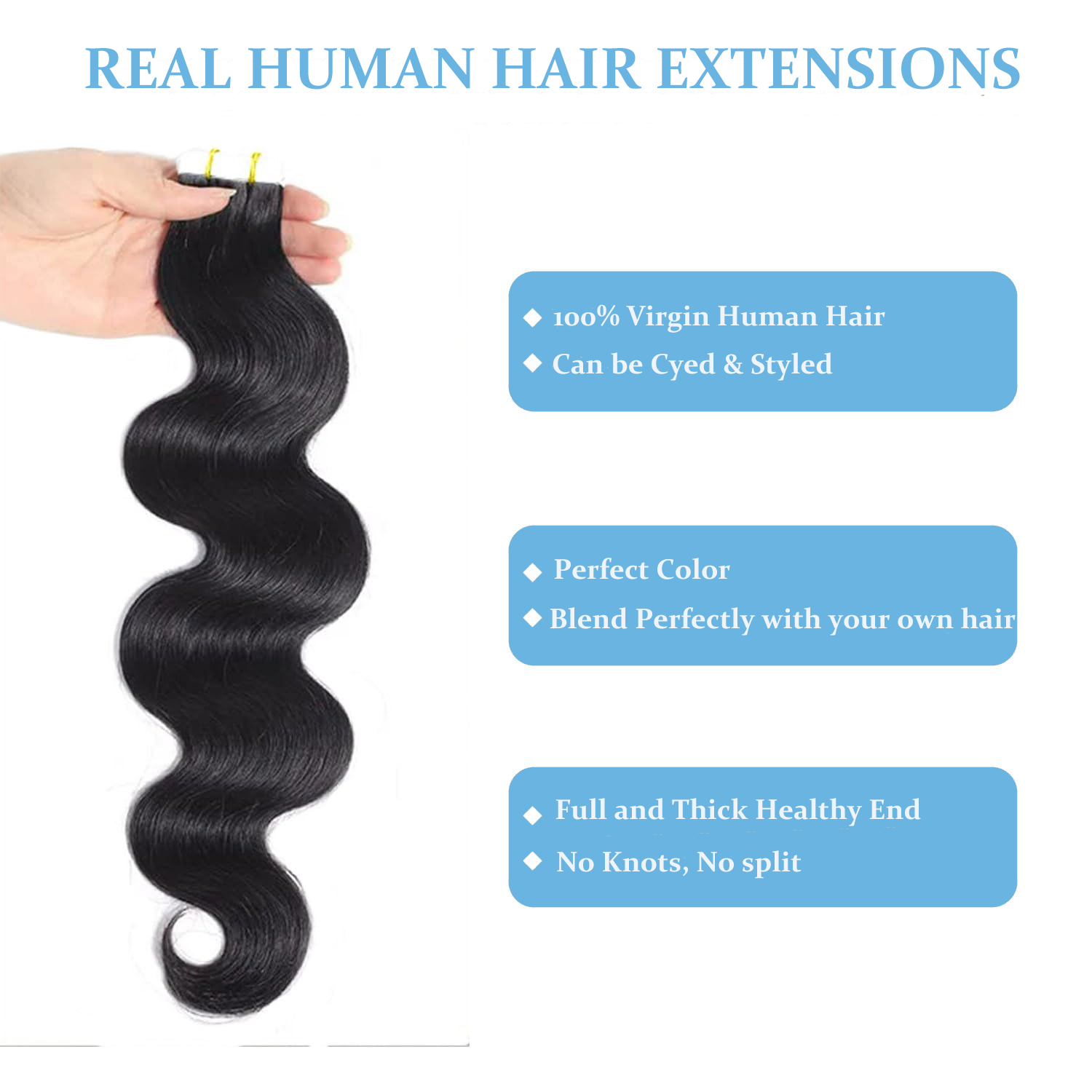 Body Wave Unsichtbare Tape-in  – Invisible Tape In Extensions Real Hair Bewertung und Preis