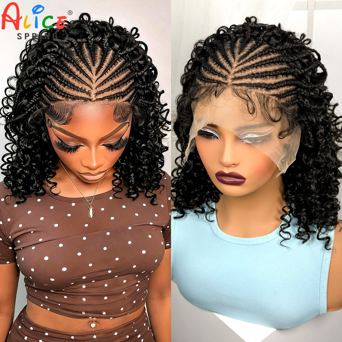 16 Zoll Natürliche Cornrow Gef – Synthetic Braided Wigs For Black Women Bewertung und Preis