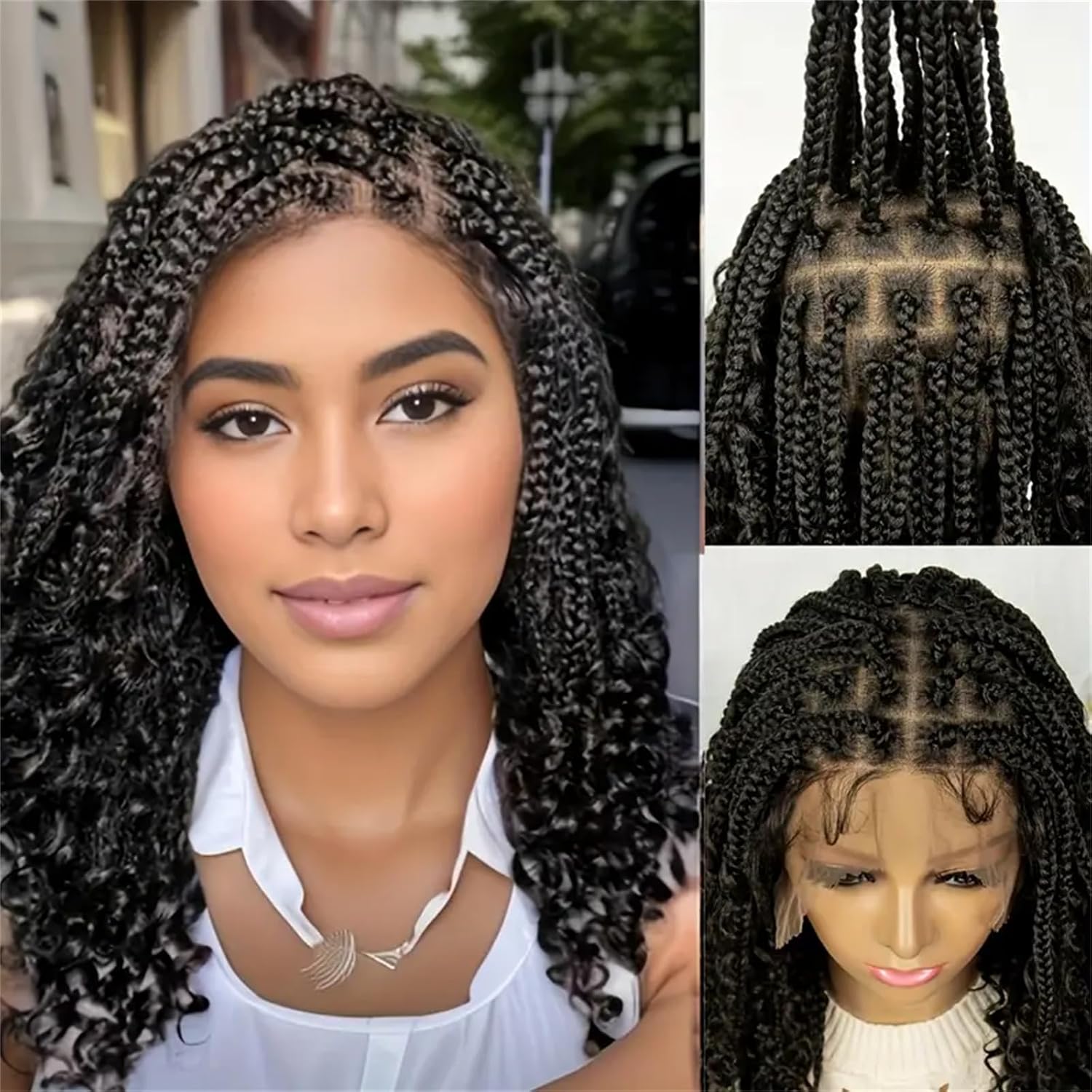 14/16/18 Zoll kurze knotenlose – Synthetic Braided Wigs For Black Women Bewertung und Preis