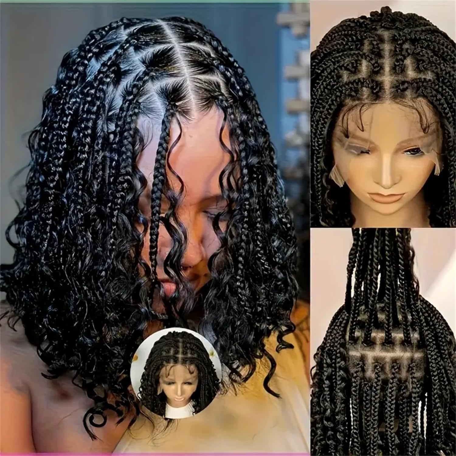 14/16/18 Zoll kurze knotenlose – Synthetic Braided Wigs For Black Women Bewertung und Preis